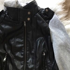 Leather and Gray jacket