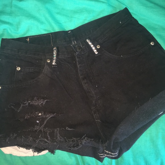 Pants - Black jean shorts