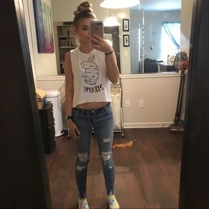 Brandy Melville meow meow muscle tee