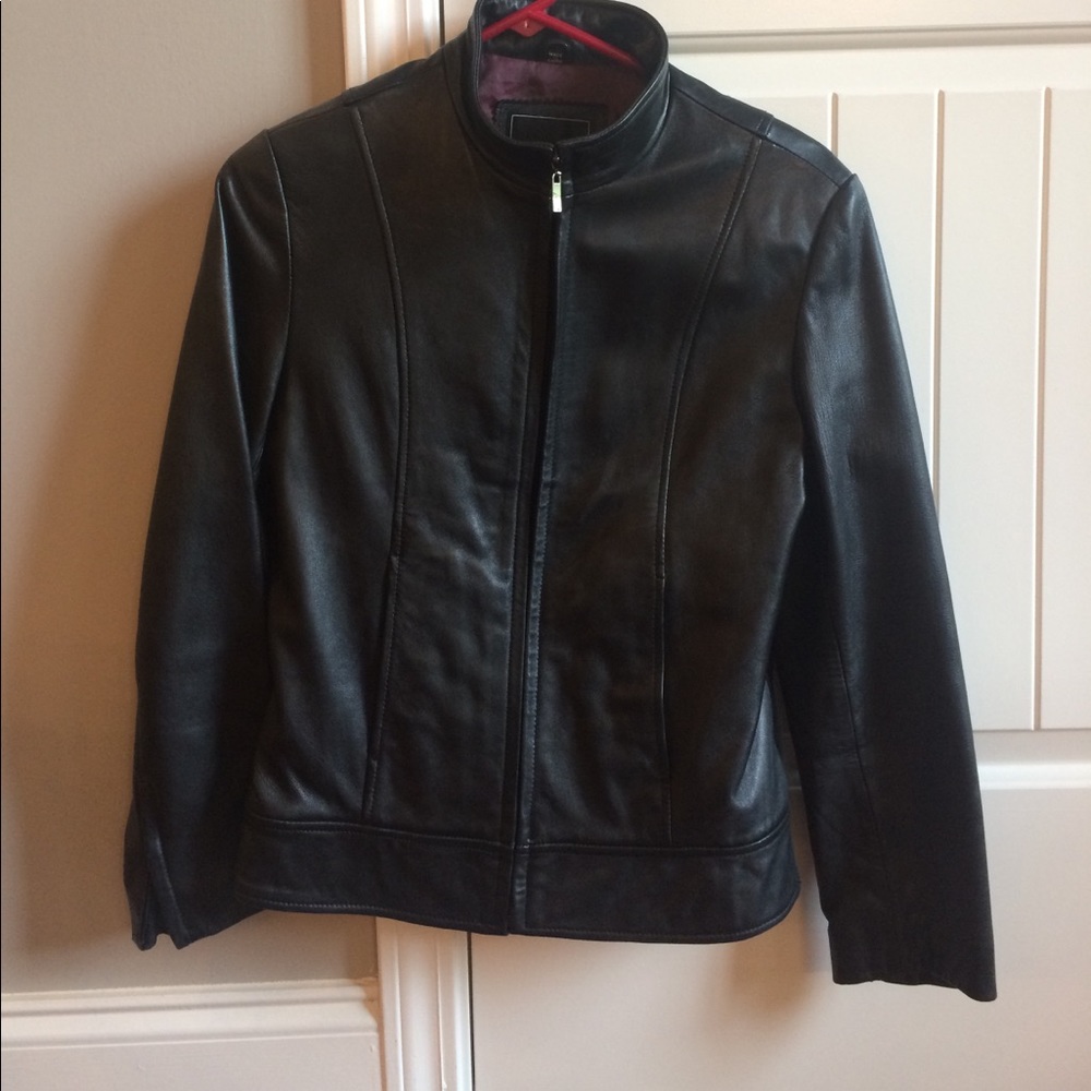 Black leather Moto style jacket