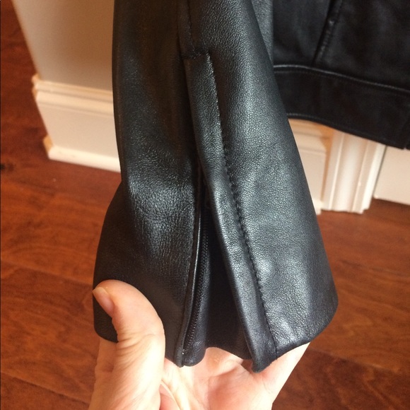 Black leather Moto style jacket - Picture 2 of 6