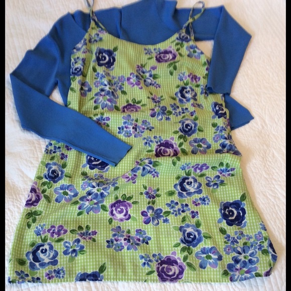 GREEN FLORAL DRESS   LIKE NEW!  🌷🌷 - Picture 2 of 3