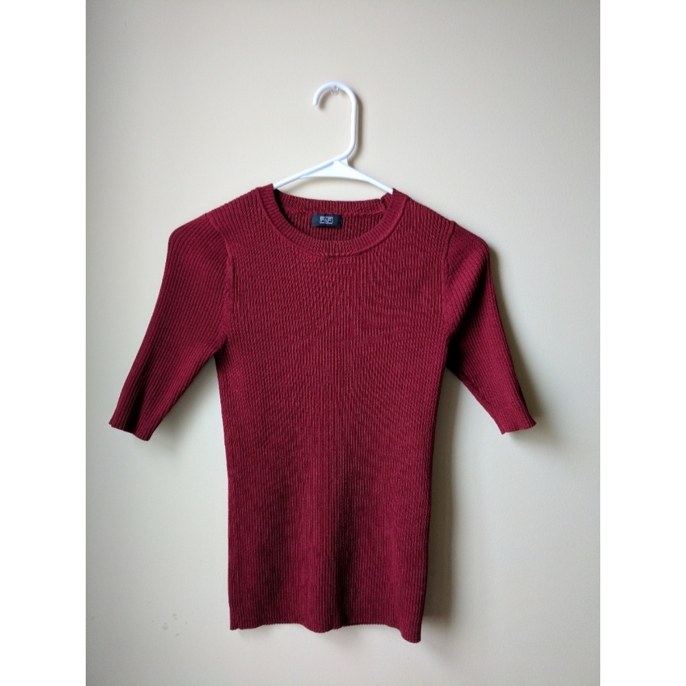 Red F&F Half-Sleeve Sweater