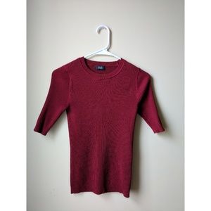 Red F&F Half-Sleeve Sweater