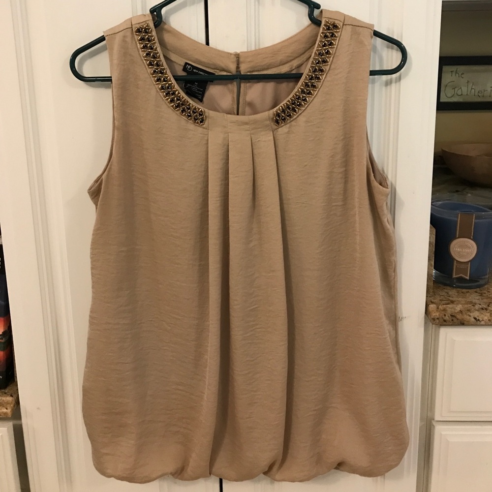 New Direction beige shell with embellishments