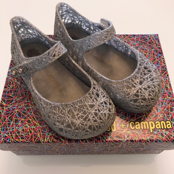 Mini Melissa Shoes Mini Melissa Silver Glitter Jelly Shoes Poshmark