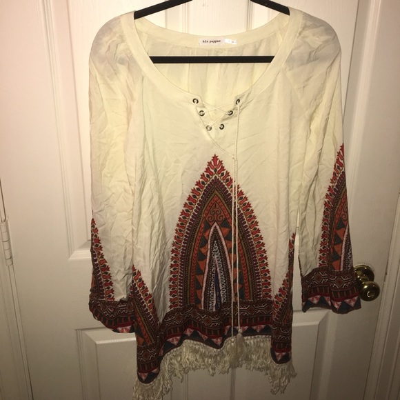 NEVER WORN Blu Pepper dress/shirt with tassels! - Picture 2 of 3