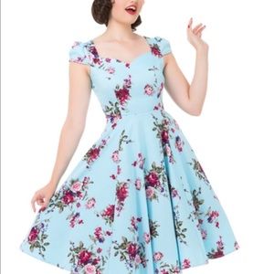H&R London Royal Roses Blue Spring Dress