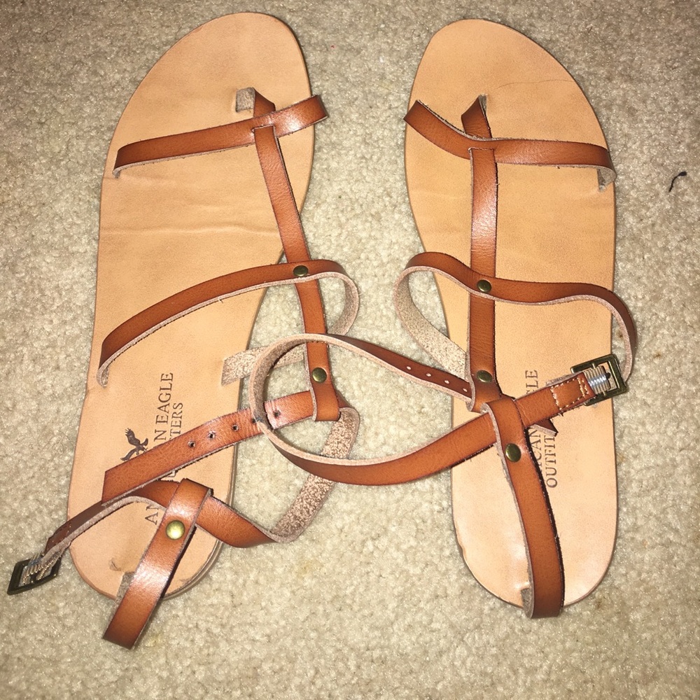 Brown straps American eagle sandals