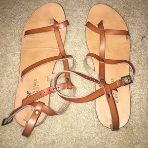 Brown straps American eagle sandals