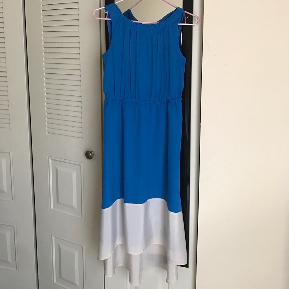 Blue and white high low dress! Brand new!