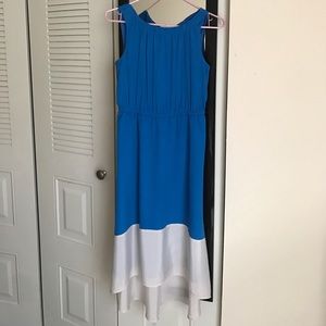 Blue and white high low dress! Brand new!