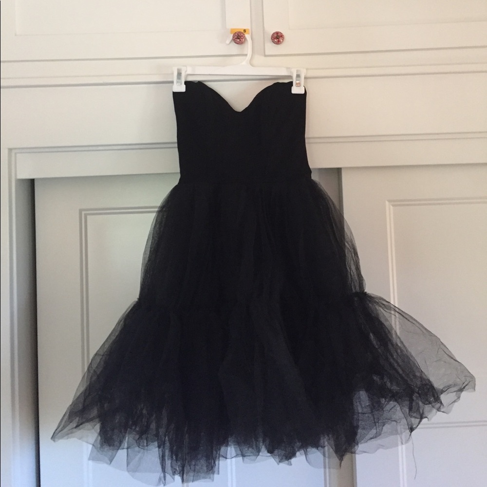 Black tutu dress with sweetheart neck