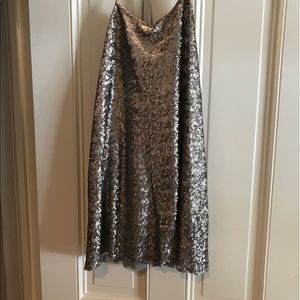 SOLEMIO LOS ANGELES SILVER SEQUIN DRESS