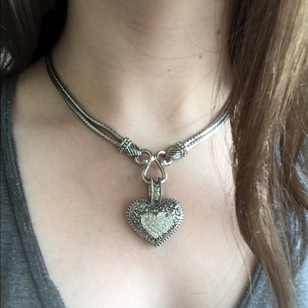 Rhinestone Heart Necklace