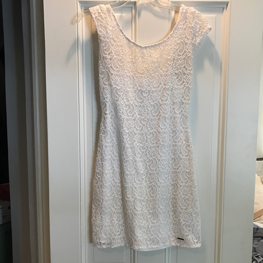 Abercrombie mini white lace dress!!