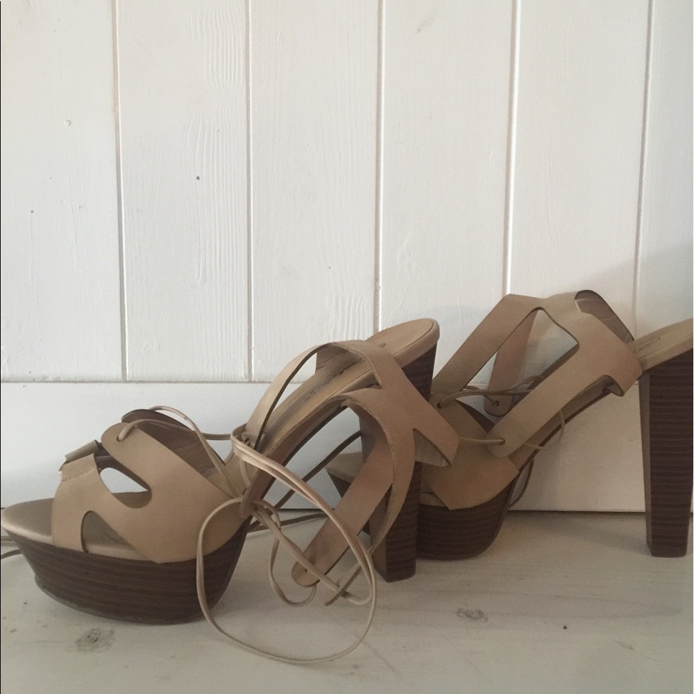 Laced Up Nude Heels