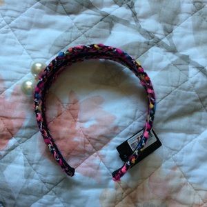 Plaid embroidered headband