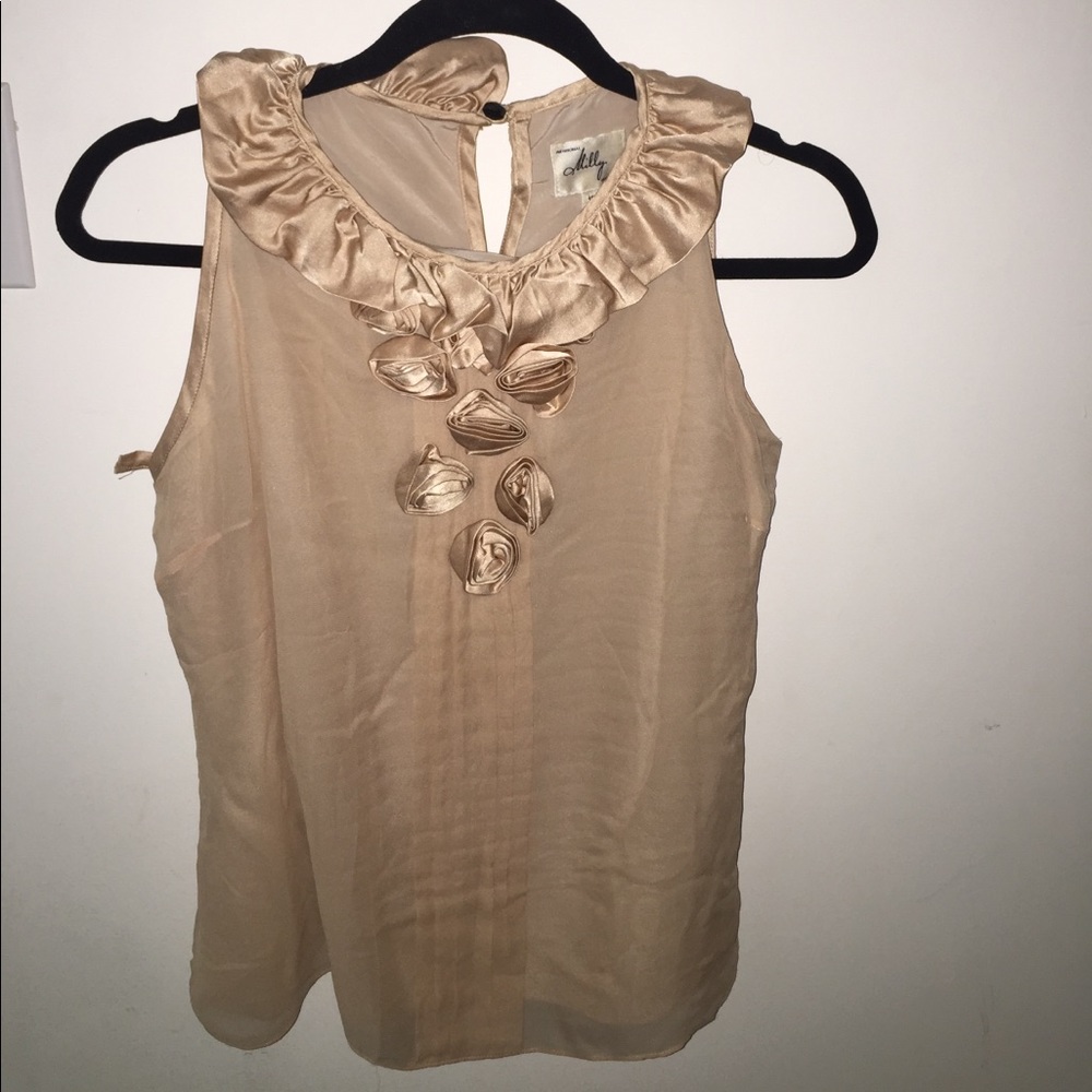 beige/pink blouse with rose detailing