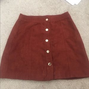 Faux suede skirt