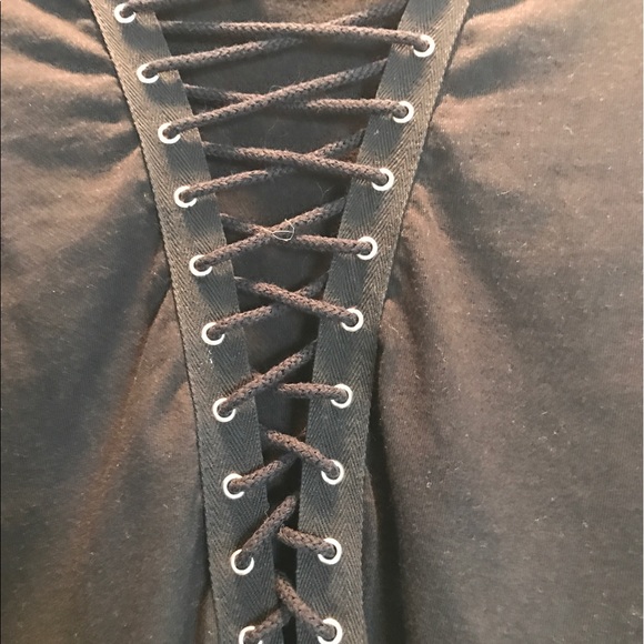 Black lace up dress/ shirt from LF! - Picture 3 of 3