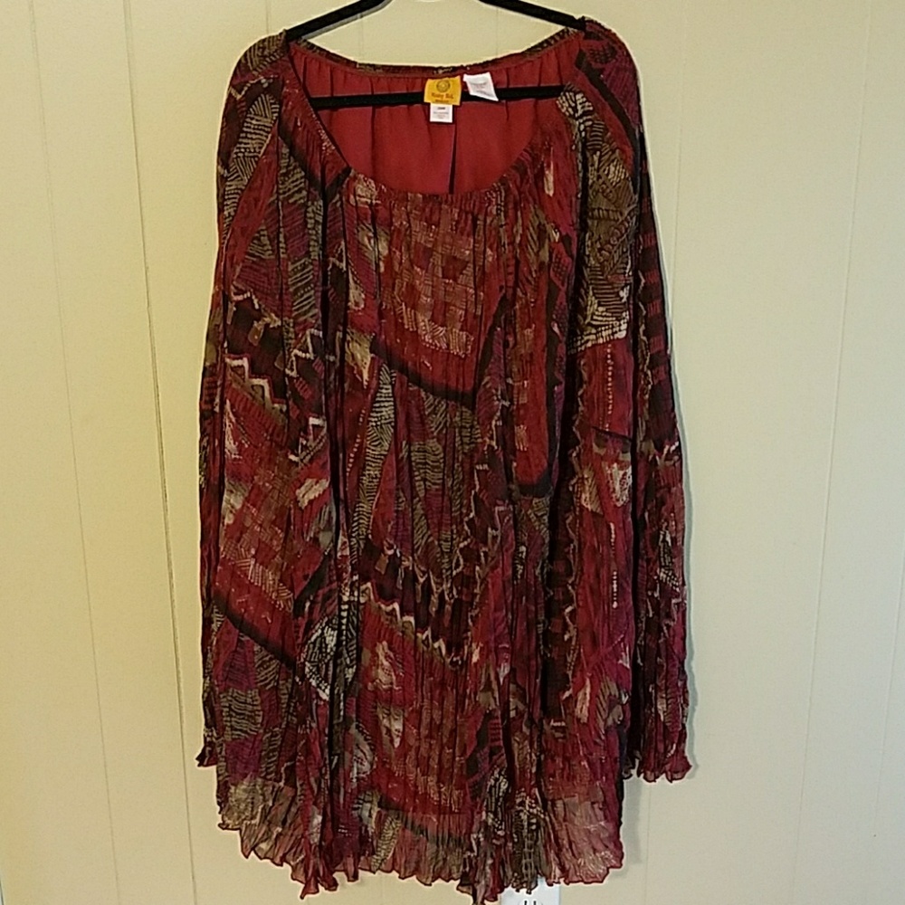 Ruby Rd woman 20W 20 abstract pleated maxi skirt