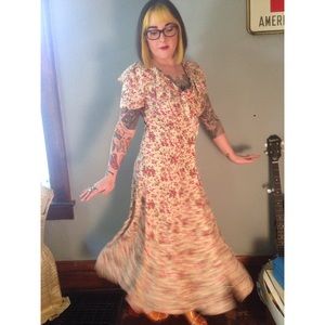 90's floral maxi dress