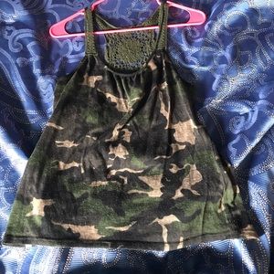 Camo/Lace Tank Top