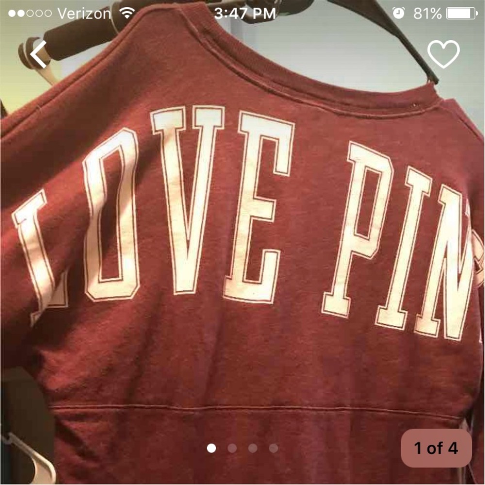VS PINK maroon colored shirt