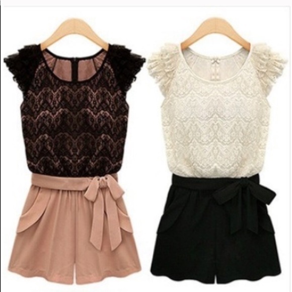 Pants - ❌SOLD OUT❌CHOICE OF COLOR LACE ROMPERS W/POCKETS
