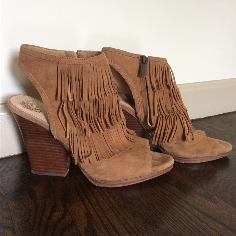 Vince Camuto Open Toe Suede Wedge