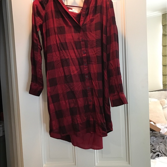Red  Flannel dress - Picture 1 of 3