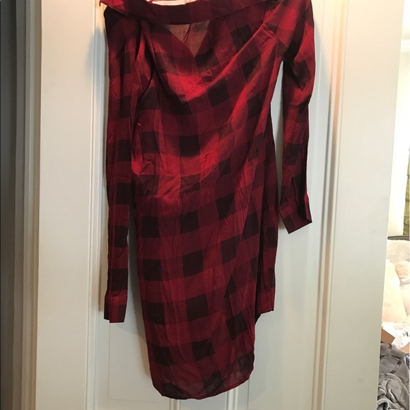 Red  Flannel dress - Picture 2 of 3