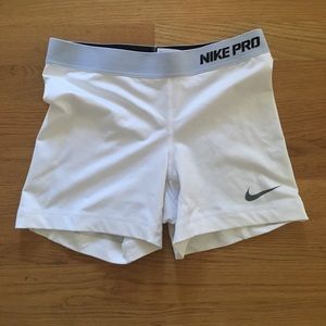 Nike Pro white spandex