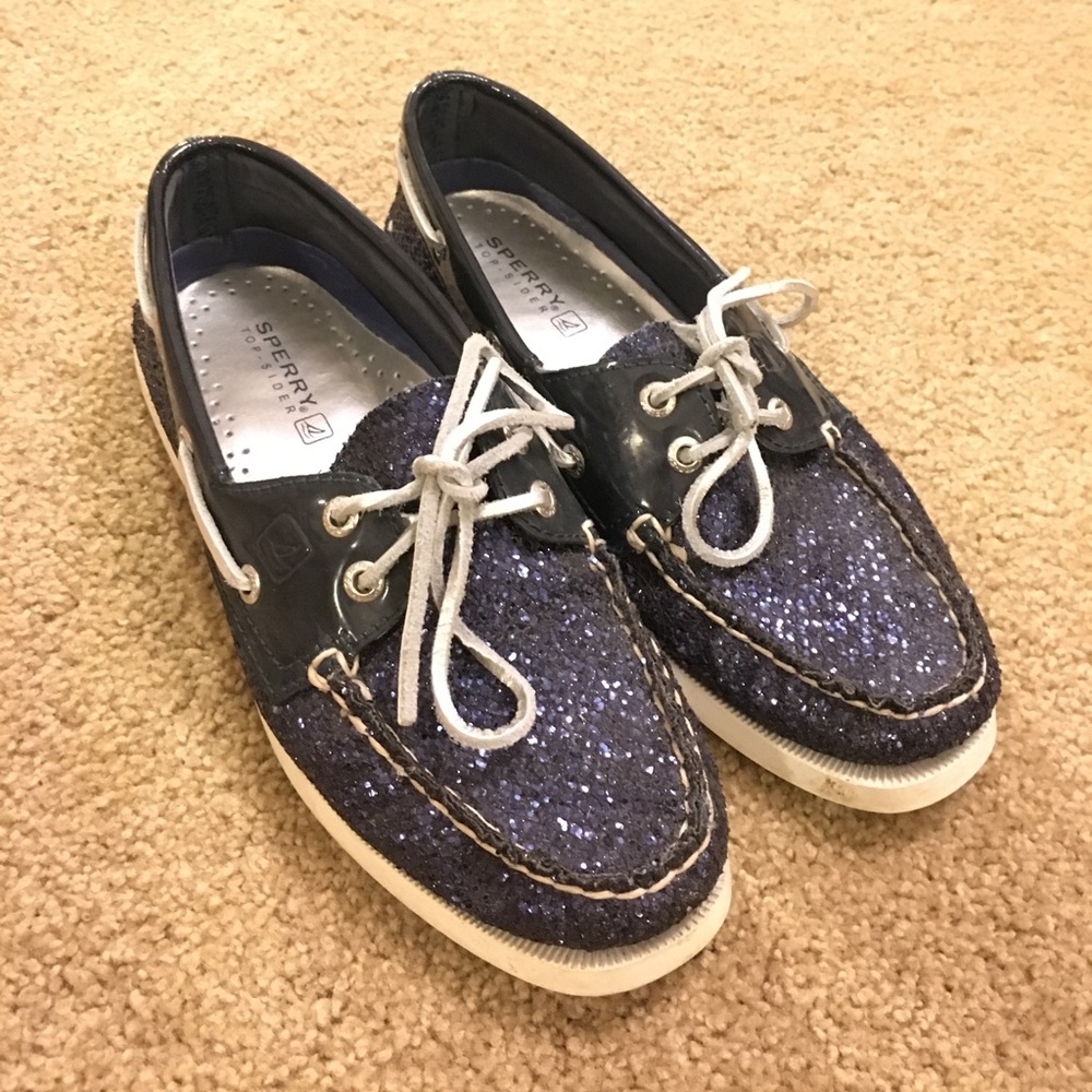 Sperry Top-Sider Navy Glitter Boat Shoes