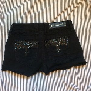 Rock Revival cut-off fringed black shorts 🖤🖤