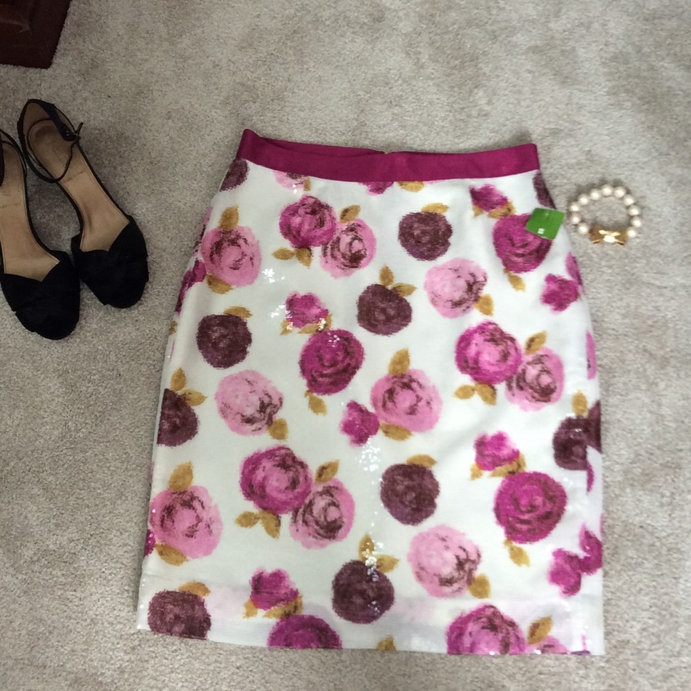 Kate Spade sequin floral skirt