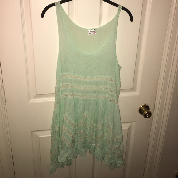 Free People Mint Swingy Lace Tunic - Picture 1 of 3