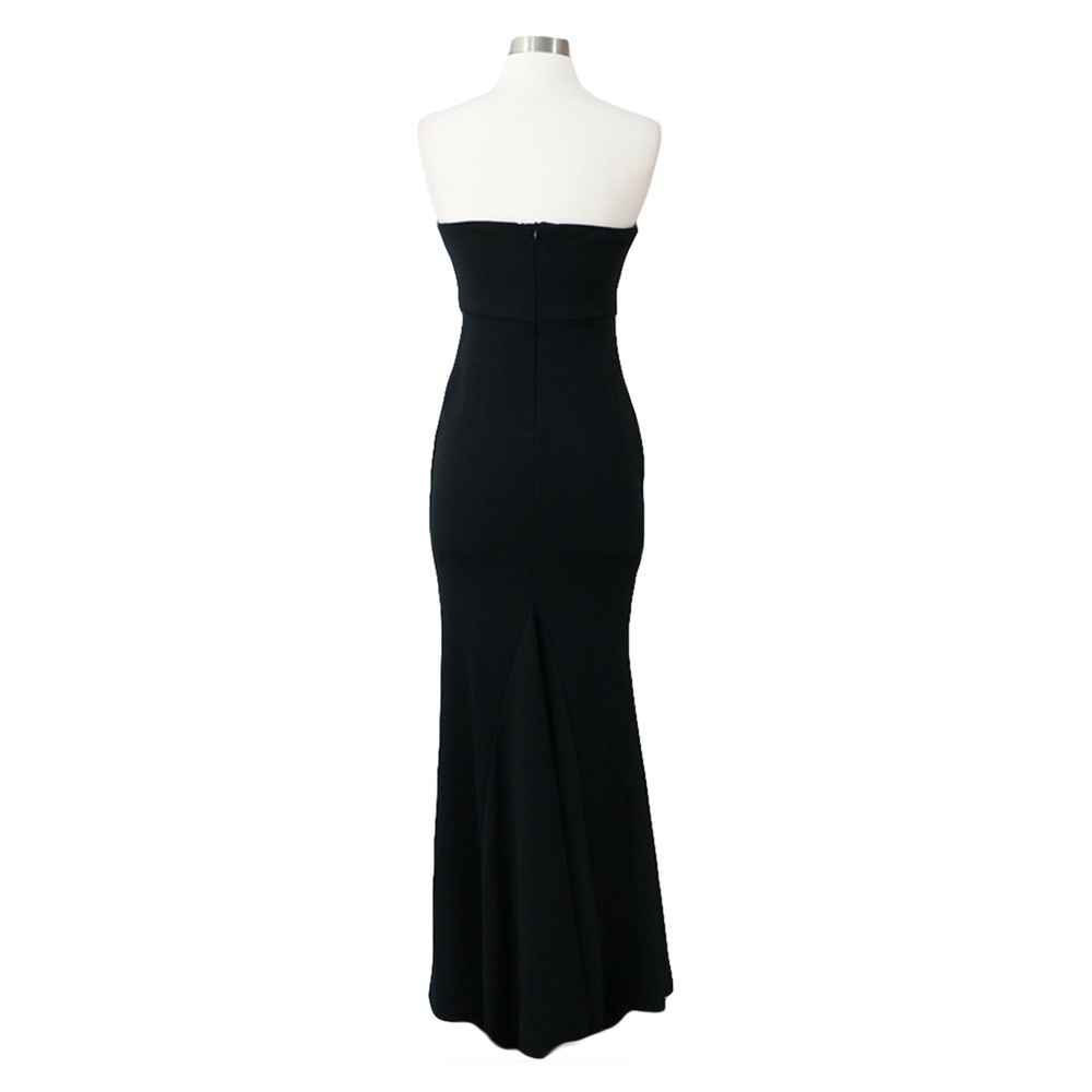Black Fishtail Bustier Bandeau Long Dress - Picture 7 of 7