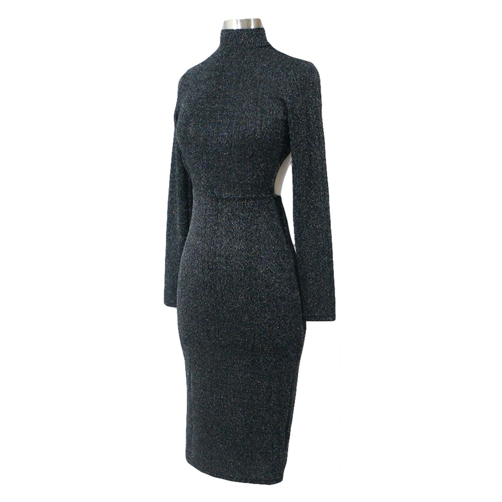 ❗️FINAL PRICE❗️ Grey Backless Ribbed Bodycon Dress - Picture 6 of 7