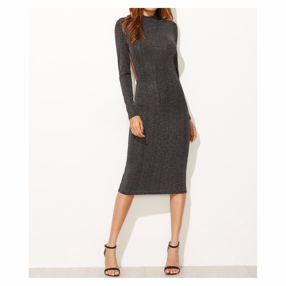 ❗️FINAL PRICE❗️ Grey Backless Ribbed Bodycon Dress - Picture 2 of 7