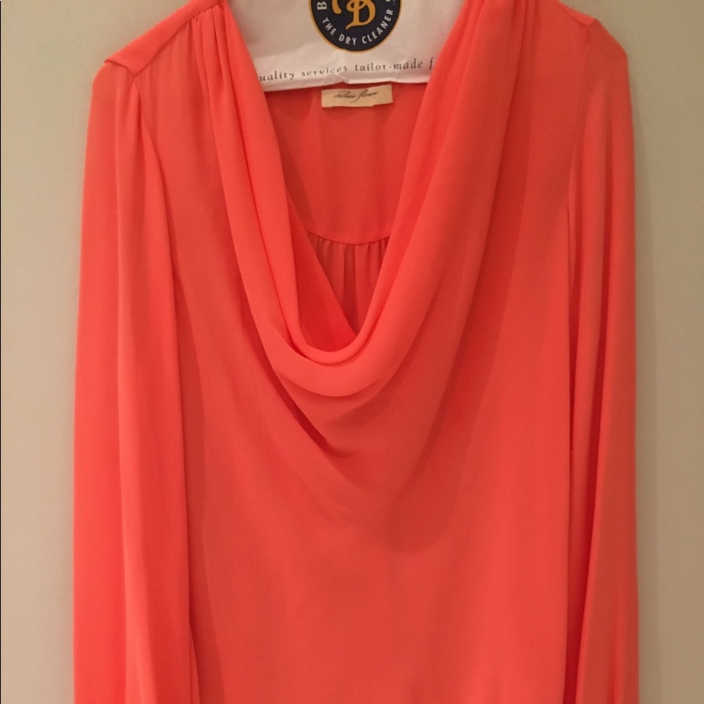 Cowl neck long sleeve shirt