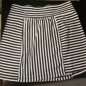 Black and white striped skirt