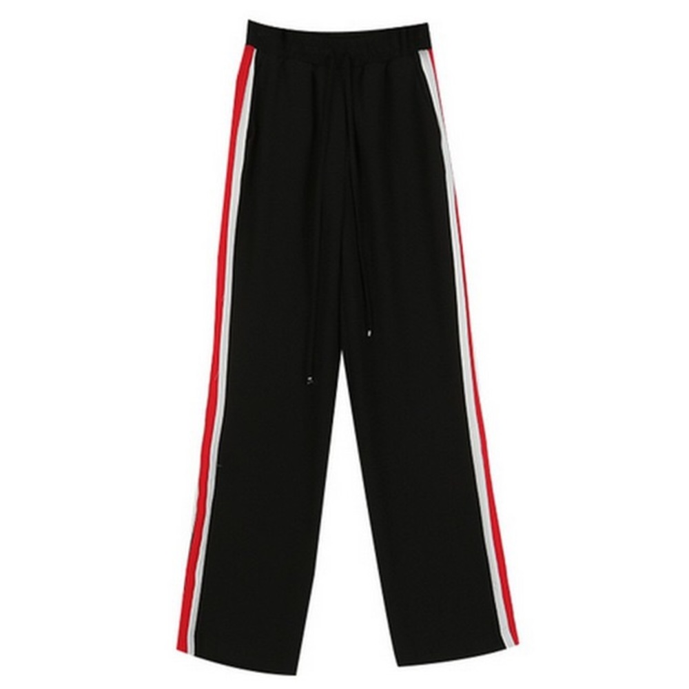Red and white striped trousers