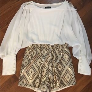 NWOT size medium sequin romper