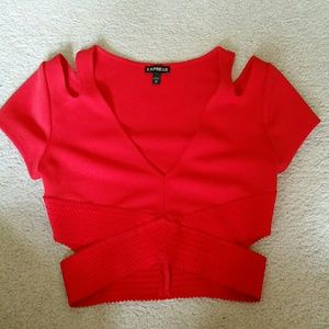 Express Red Cutout Crop Top