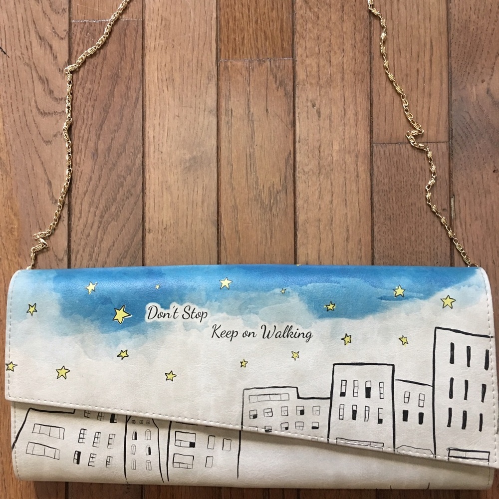 SOLD Printed Clutch with Chain Strap