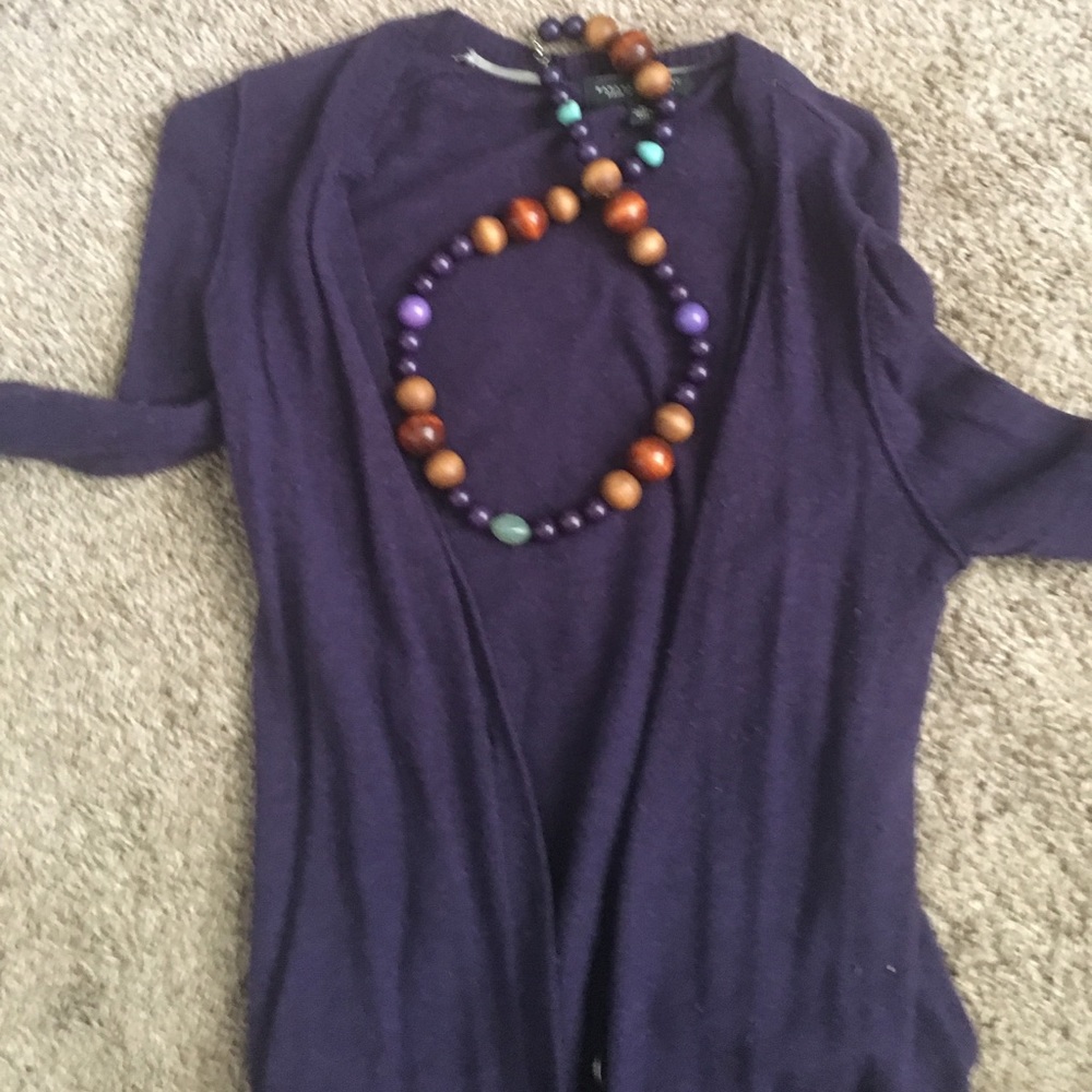 Banana Republic  Eggplant color wool cardigan