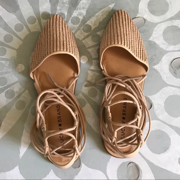 ⬇️{Lucky Brand}Mackneill Ankle Wrap-Tie Woven Flat - Picture 3 of 6