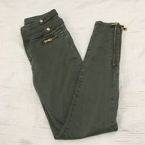 Size 27 bebe Dusty Olive jean pants